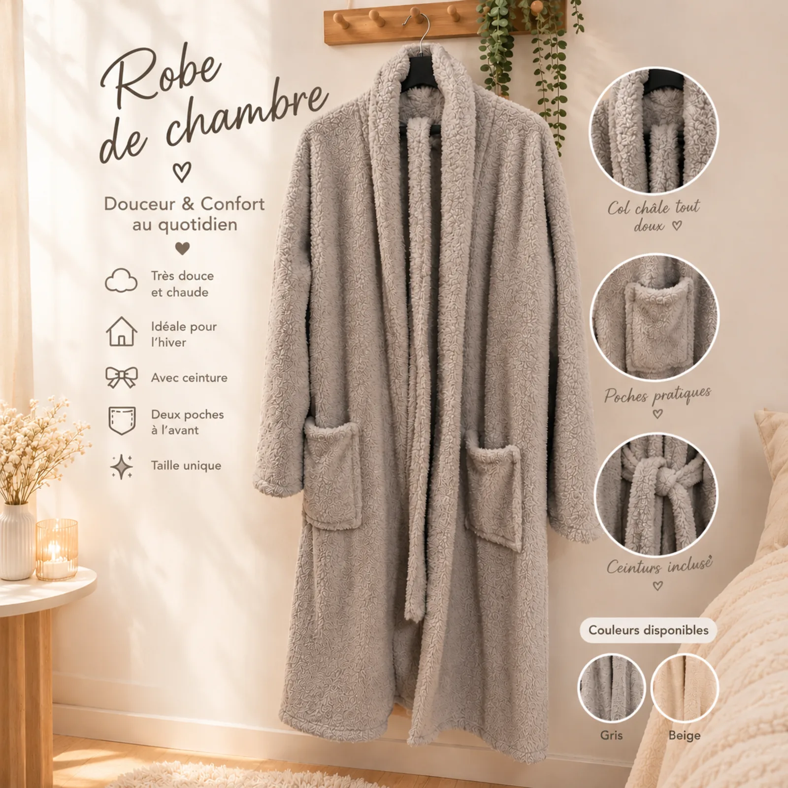 2 robes de chambre ultra douces et confortables